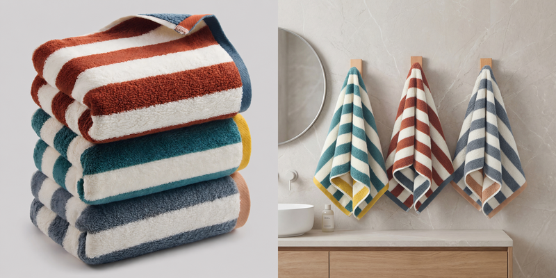 Reversible Striped Cotton Hand Towel