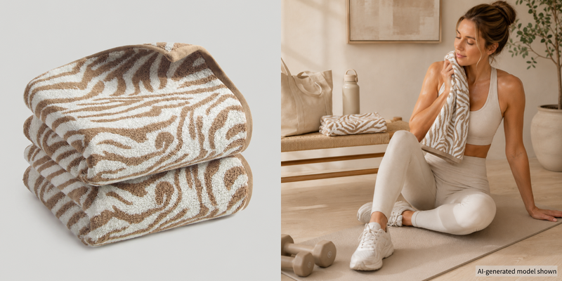 Zebra Stripe  Cotton Hand Towel - 2 Pack
