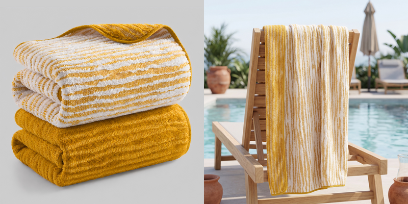 Textured Stripe Cotton Bath Towels 2-Pack
