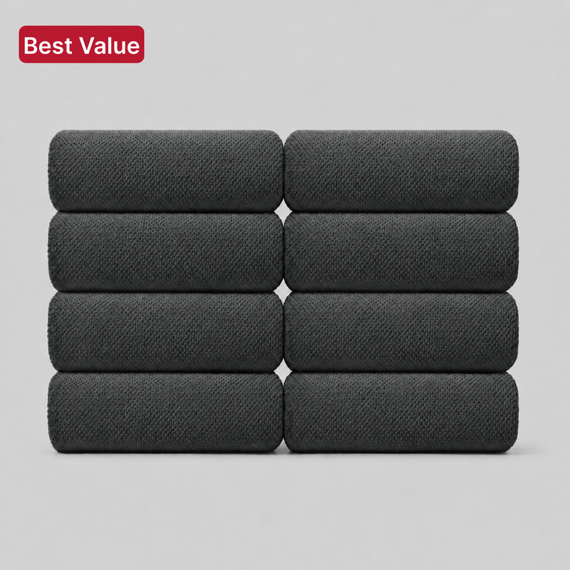 Waffle Microfiber Bath Towel 8-Pack
