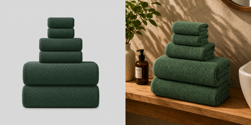 Waffle Microfiber Towel Set 6-Piece
