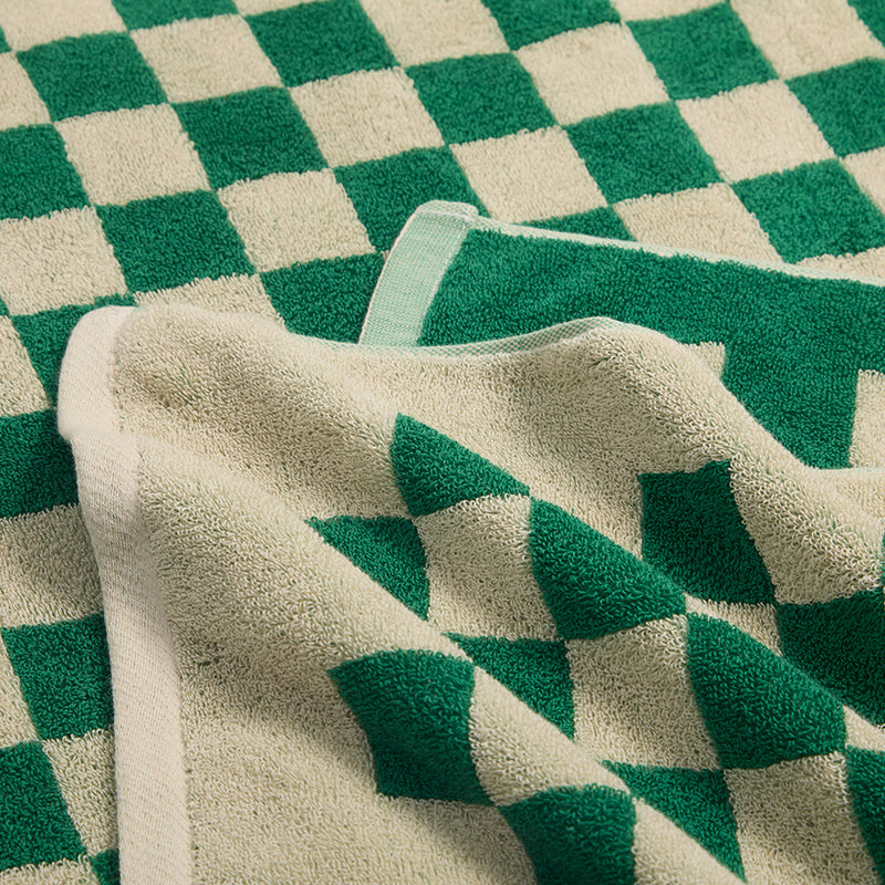 Checkered Cotton Bath Towel 2-Pack