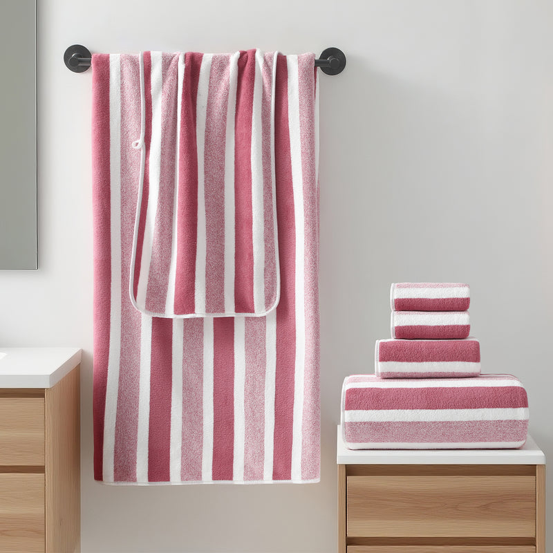 Stripe Microfiber Towel Set 6-Piece