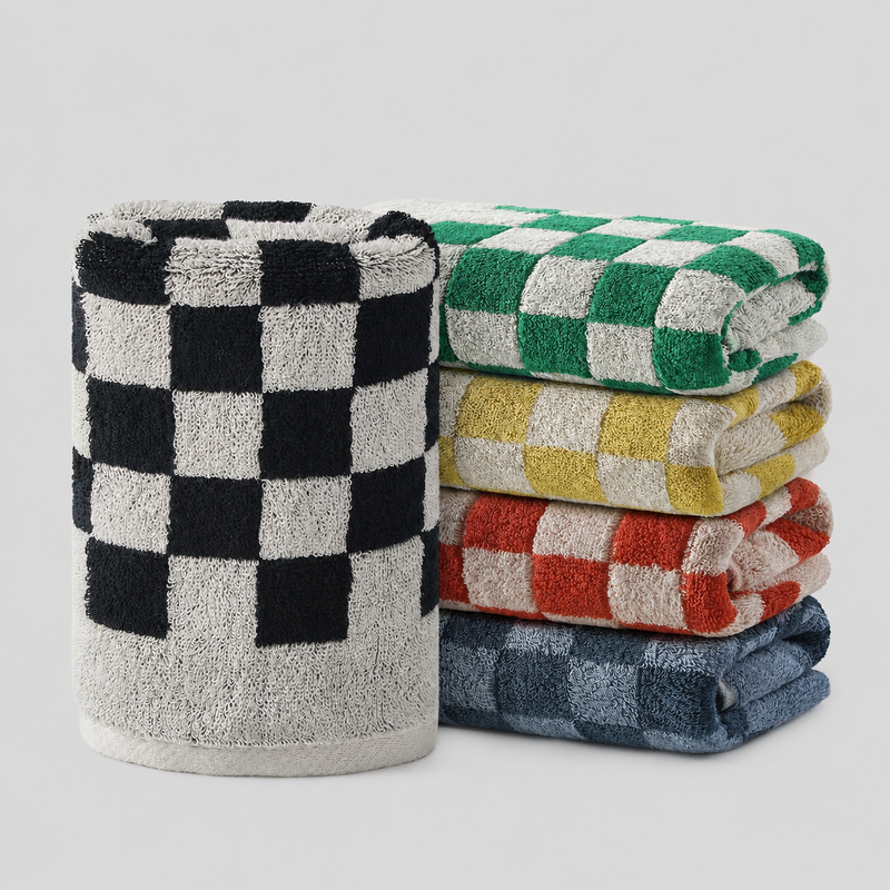 Checkered Cotton Hand Towel 5-Pack