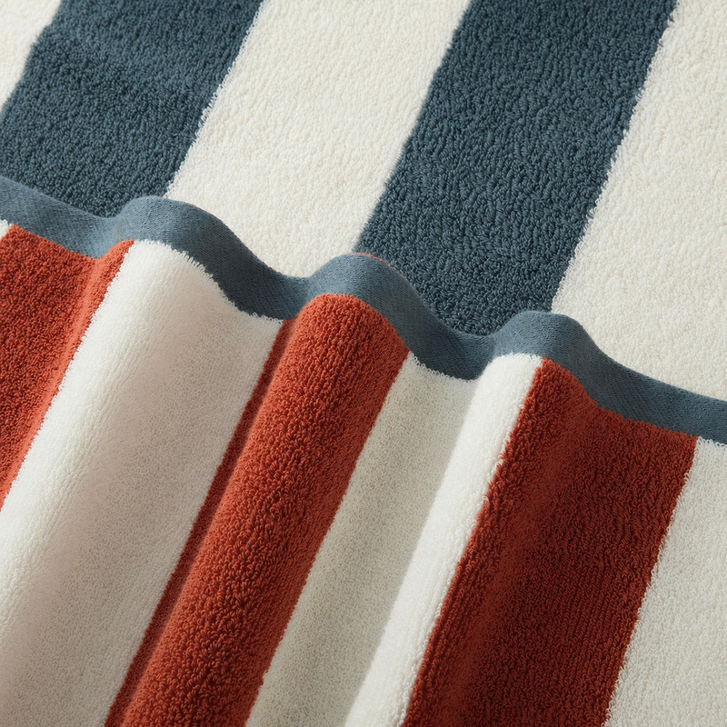 Reversible Striped Cotton Towel Set - 6 Piece