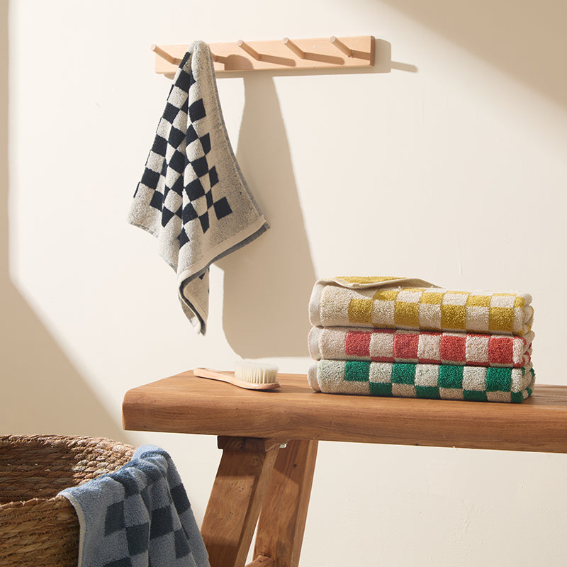 Checkered Cotton Hand Towel 5-Pack