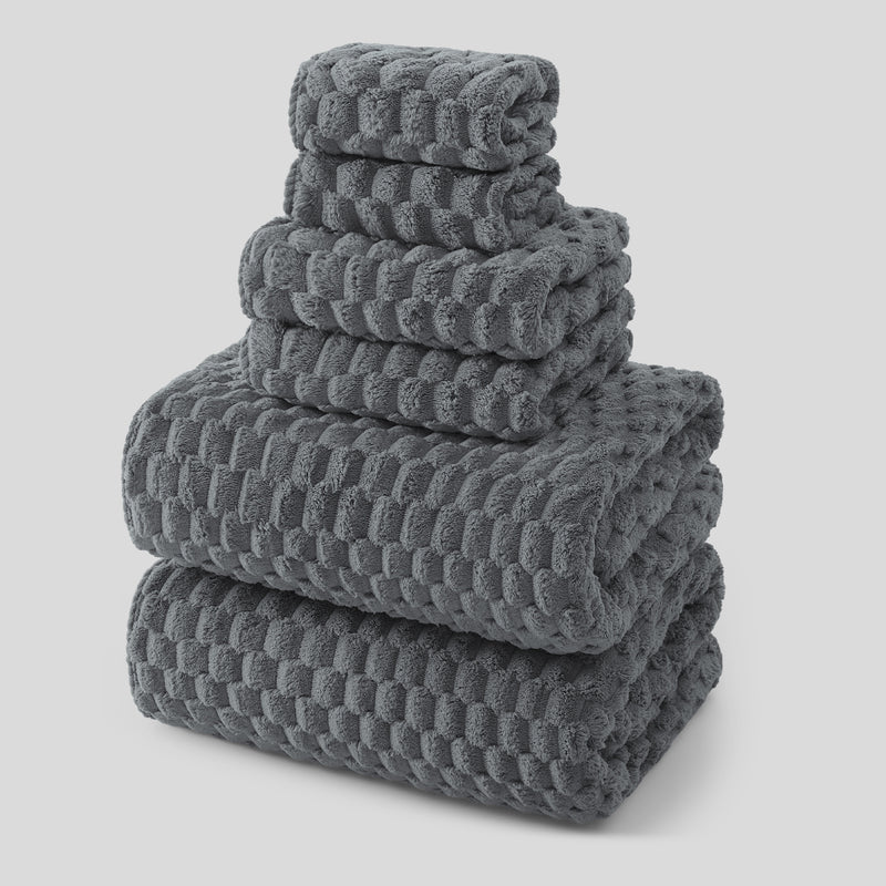 Cloud-Soft Coral Fleece Microfiber Bath Towels - 6 piece