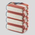 Reversible Striped Cotton Bath Towel - 4 Pack
