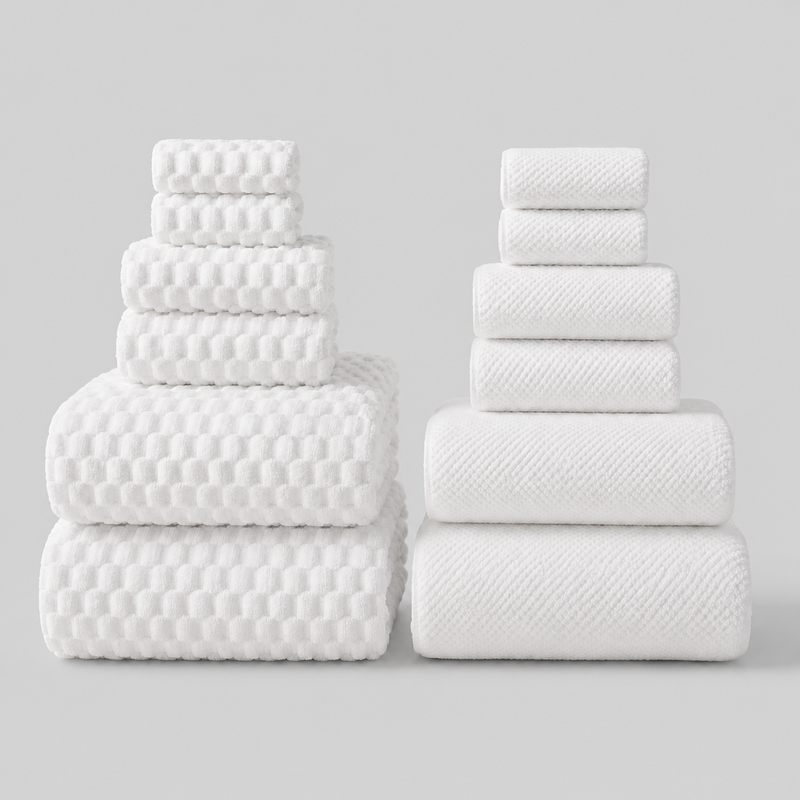 12-Piece Microfiber Towel Set – Two Coordinating Textures