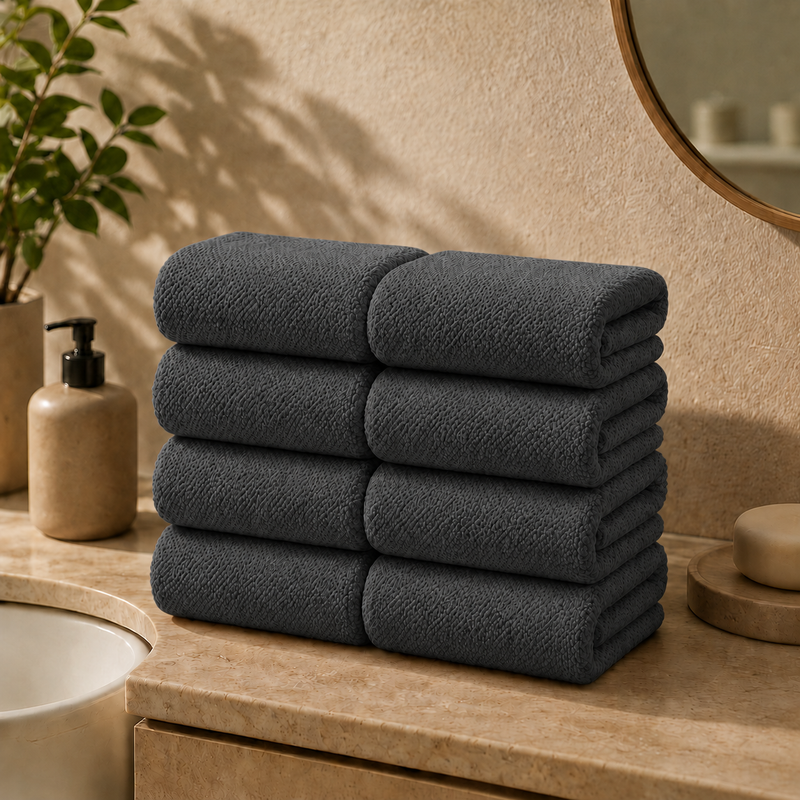 Waffle Microfiber Bath Towel 8-Pack